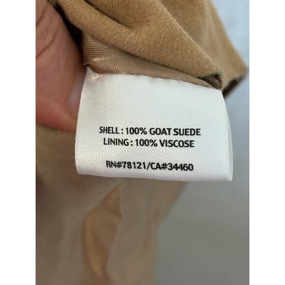 Eileen Fisher Genuine Suede Midi Skirt Size M A-Line Brown - Picture 4 of 6